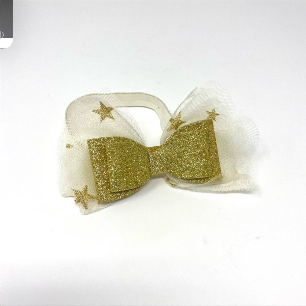 3/$15 Gold Glitter Bow Baby Headband